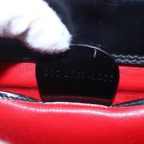 GUCCI Shoulder Bag Leather Black Silver - Picture 15 of 16